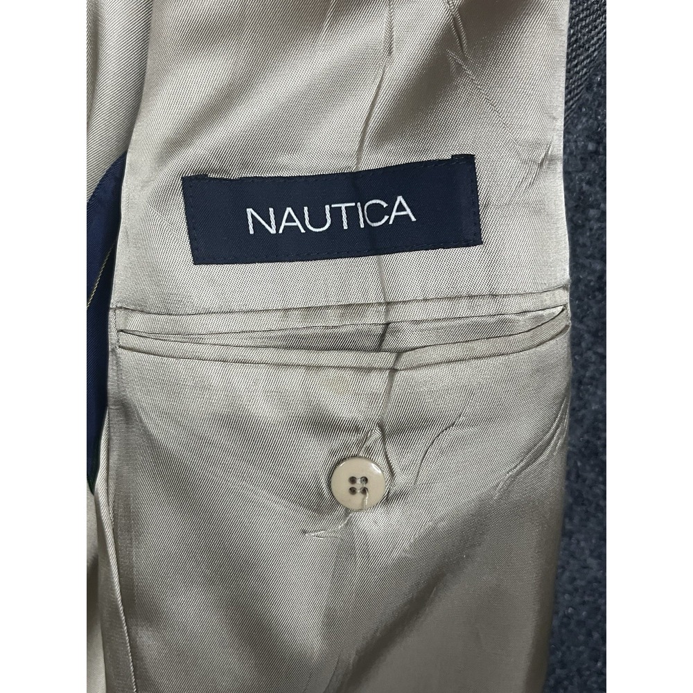 Men's Nautica Gray Blazer Wool & Cashmere 3 Button‎ Sport Coat 42R - Picture 8 of 16